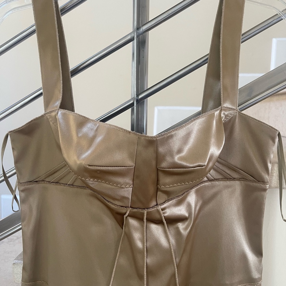 Vintage Dolce & GABBANA Elegant Brown Sleeveless Dress - Picture 5 of 15